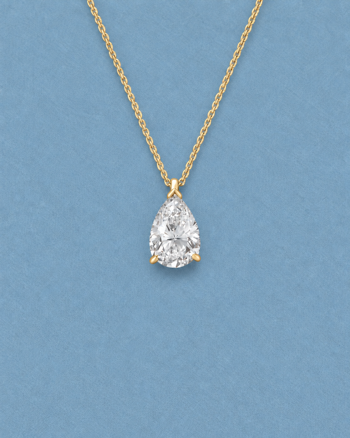 Pear Pendant Necklace in Yellow Gold