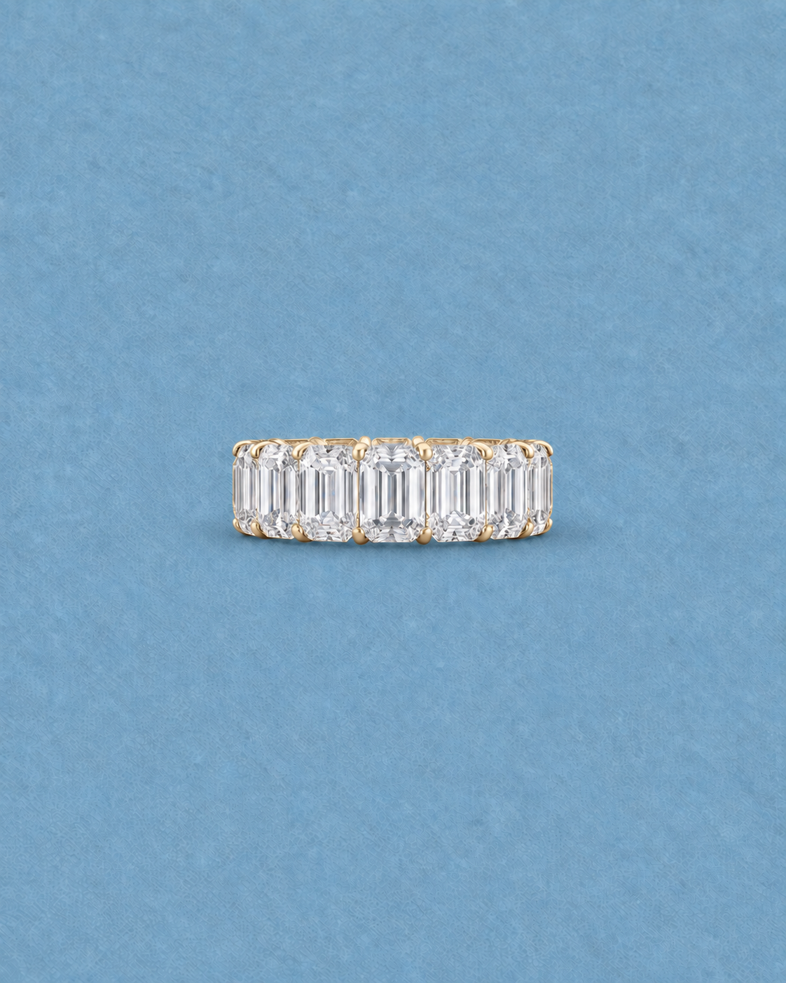 Emerald Eternity Band in Yellow Gold